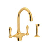 ROHL San Julio Single Hole C-Spout Kitchen Faucet With Sidespray