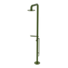 Rubinet Pressure Balance Outdoor Shower with Foot Rinse & 10" Shower Head (with shelf) - 304 Stainless Steel Green Envy