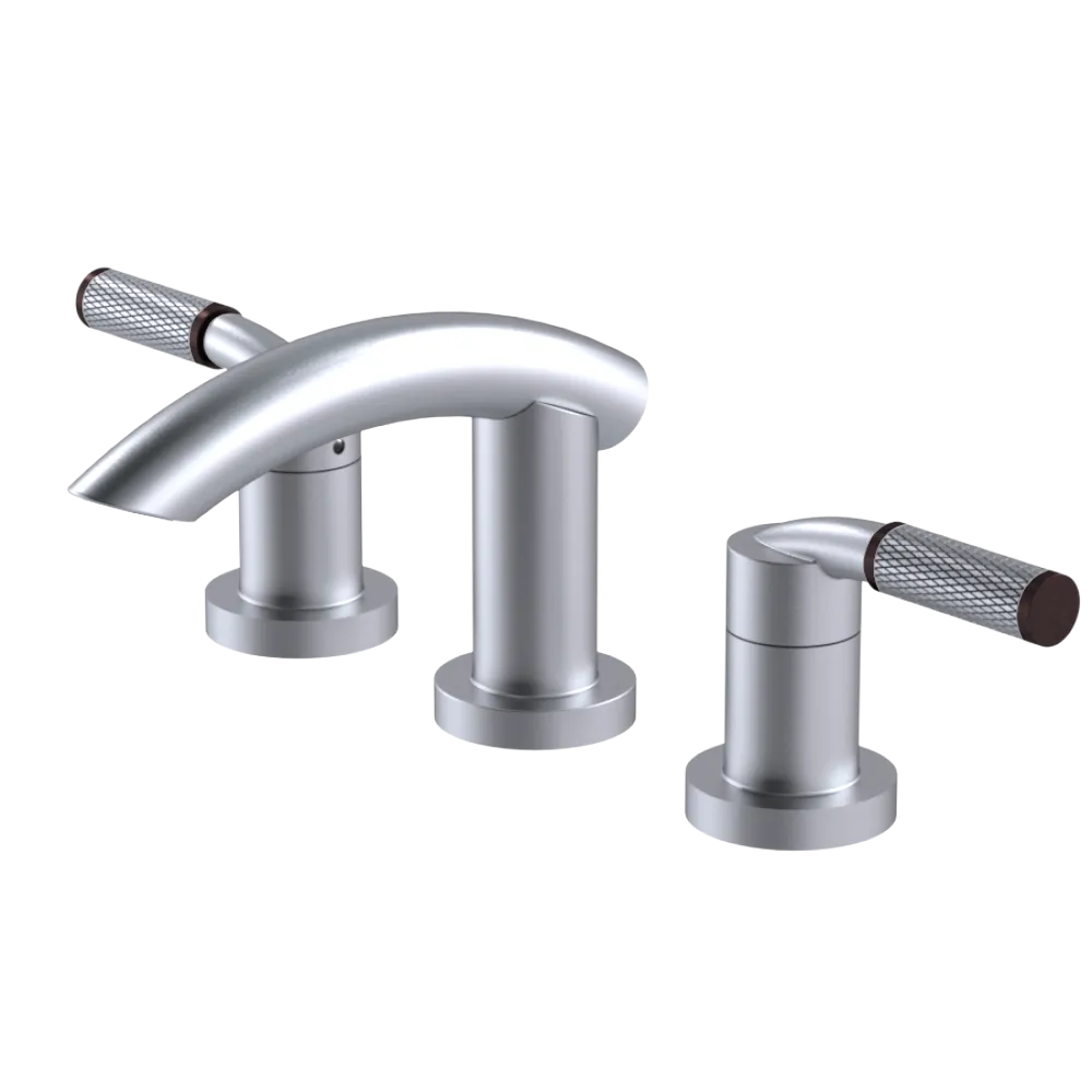 Rubinet Widespread Lav. Set. (less drain) Satin Chrome