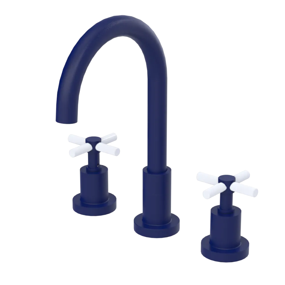 Rubinet Widespread Kitchen Set with LaSalle Spout Midnight Blue