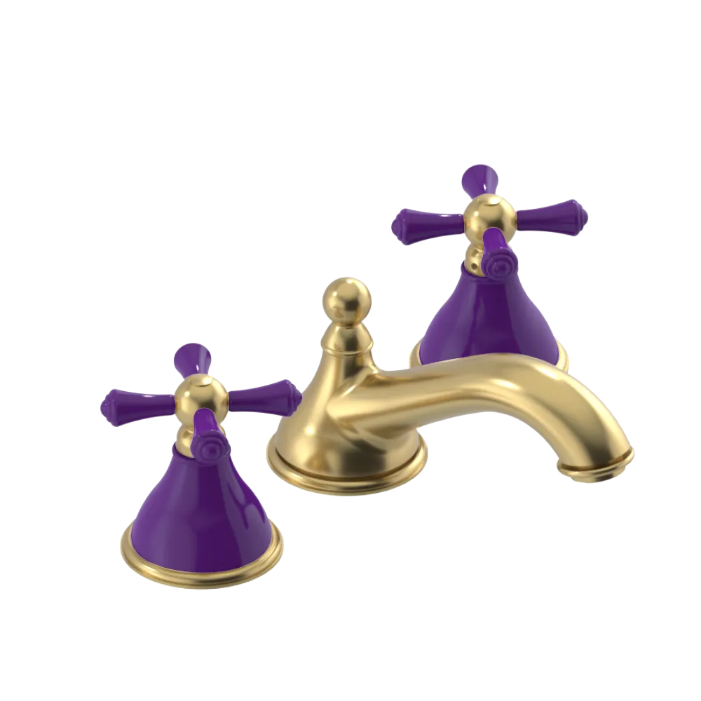 Rubinet Widespread Lav. Set. (less drain) Satin Brass