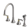 Rubinet Widespread Kitchen Set with Hand Spray Polished Nickel