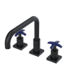 Rubinet Widespread Kitchen Set with Genesis Spout Matt Black