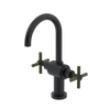 Rubinet Single Hole Dual Handle Lav. Set with LaSalle Spout (less drain) Matt Black