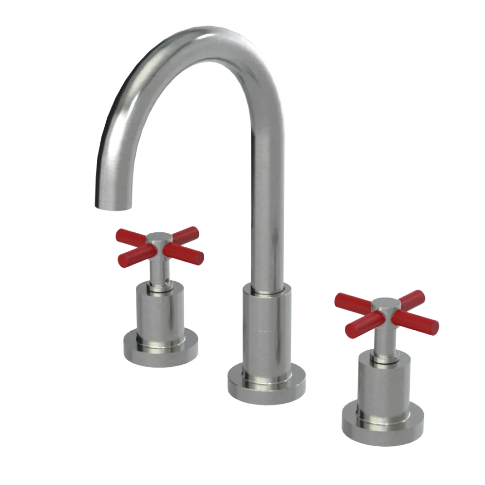 Rubinet Widespread Kitchen Set with LaSalle Spout Satin Nickel