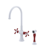 Rubinet Two Handle Single Hole Kitchen Set with Hand Spray Matt White
