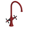 Rubinet Two Handle Single Hole Kitchen Set Maroon