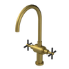 Rubinet Two Handle Single Hole Kitchen Set with LaSalle Spout Antique Brass Matt