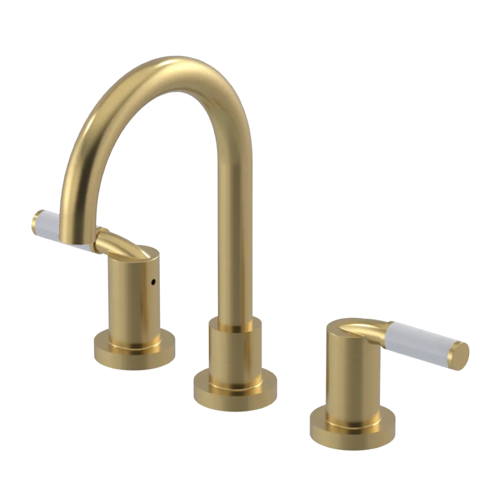 Rubinet Widespread Lav set (less drain) Satin Brass
