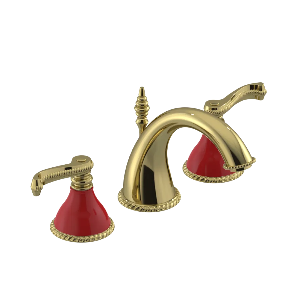 Rubinet Widespread Lav. Set. (less drain) Natural Brass