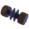 Rubinet Shower Door Knob (set) Midnight Blue