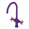 Rubinet Two Handle Single Hole Kitchen Set with LaSalle Spout Purple Haze