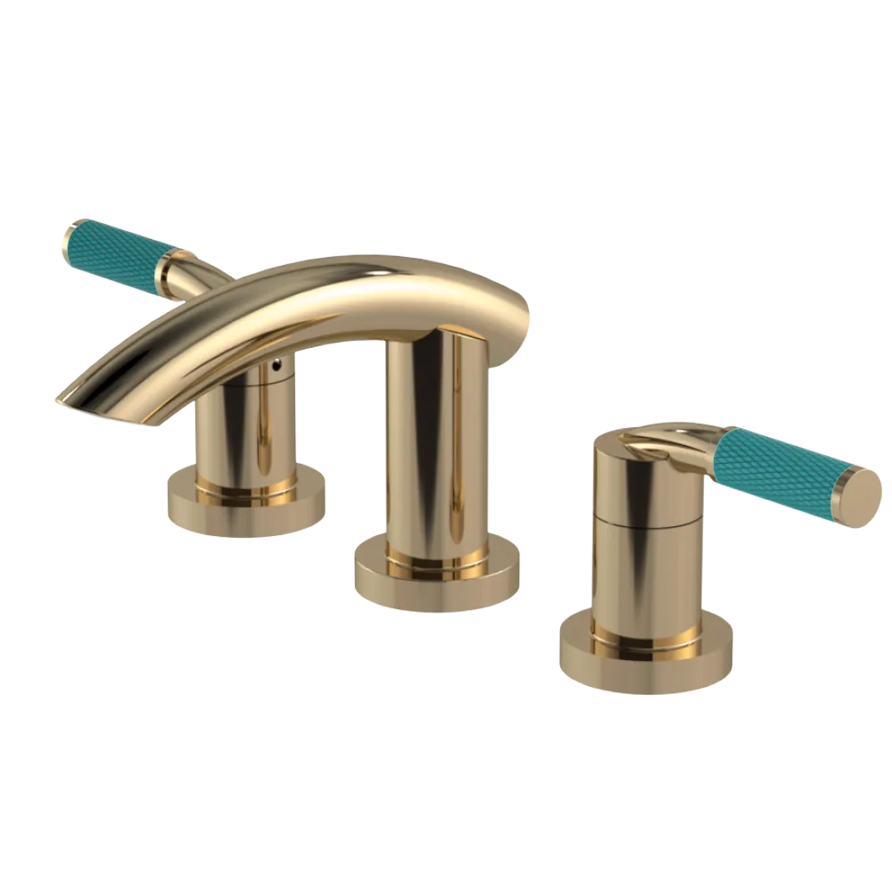 Rubinet Widespread Lav. Set. (less drain) Gold