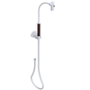 Rubinet Hand Held Shower Bidet with Extended Reach & Dual Function Spray Including Wall Bracket with Supply & Hose (Round) White