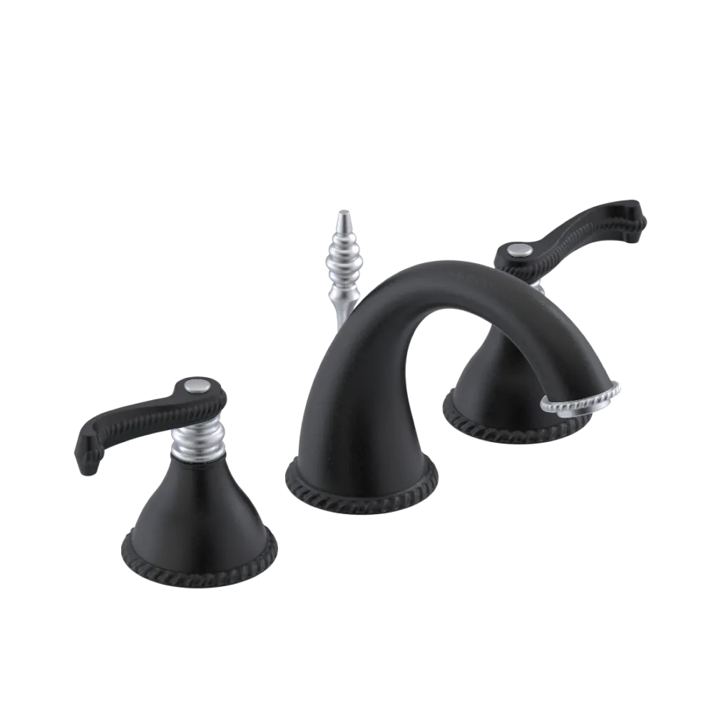 Rubinet Widespread Lav. Set. (less drain) Matt Black