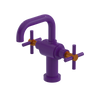 Rubinet Single Hole Dual Handle Lav. Set. (less drain) Purple Haze