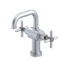 Rubinet Single Hole Dual Handle Lav. Set. (less drain) Satin Chrome