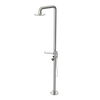 Rubinet Pressure Balance Outdoor Shower with Hand Held Shower & 10" Shower Head (with shelf) - 304 Stainless Steel Satin Nickel