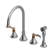 Rubinet Widespread Kitchen Set with Hand Spray Satin Nickel