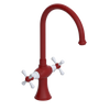 Rubinet Two Handle Single Hole Kitchen Set Maroon