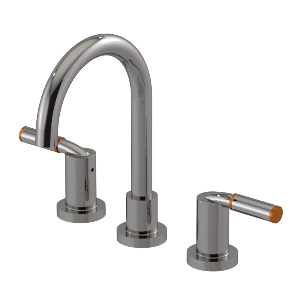 Rubinet Widespread Lav set (less drain) Polished Nickel