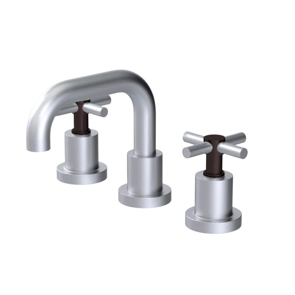 Rubinet Widespread Lav. Set. (less drain) Satin Chrome