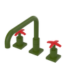 Rubinet Widespread Kitchen Set with Genesis Spout Green Envy