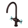 Rubinet Two Handle Single Hole Kitchen Set with LaSalle Spout Oil Rubbed Bronze