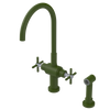 Rubinet Two Handle Single Hole Kitchen Set with LaSalle Spout with Hand Spray Green Envy