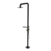 Rubinet Pressure Balance Outdoor Shower with Hand Held Shower & 10" Shower Head (with shelf) - 304 Stainless Steel Black