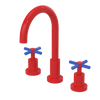Rubinet Widespread Kitchen Set with LaSalle Spout Red