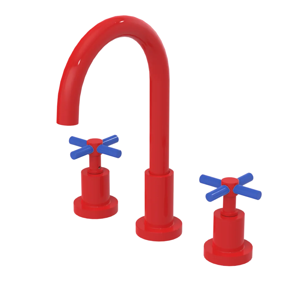 Rubinet Widespread Kitchen Set with LaSalle Spout Red