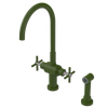 Rubinet Two Handle Single Hole Kitchen Set with LaSalle Spout with Hand Spray Green Envy