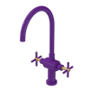 Rubinet Two Handle Single Hole Kitchen Set with LaSalle Spout Purple Haze