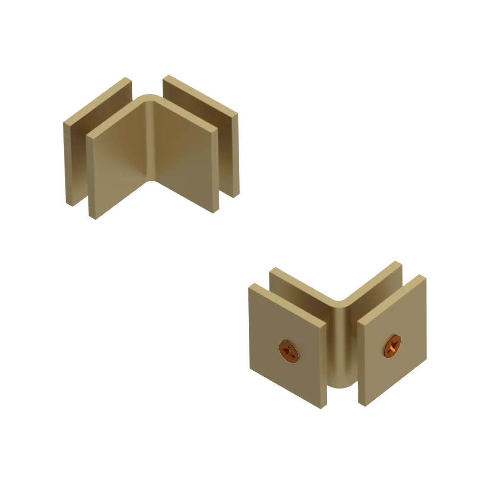 Rubinet 90 Glass to Glass Open Face Satin Brass