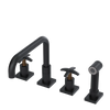 Rubinet Widespread Kitchen Set with Genesis Spout with Hand Spray Matt Black