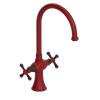 Rubinet Two Handle Single Hole Kitchen Set Maroon