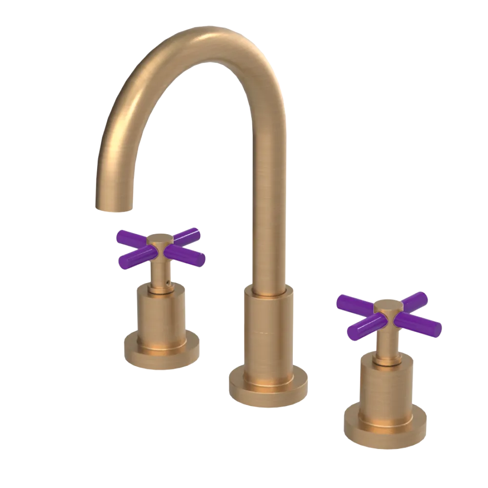 Rubinet Widespread Kitchen Set with LaSalle Spout Satin Gold