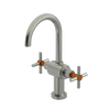 Rubinet Single Hole Dual Handle Lav. Set with LaSalle Spout (less drain) Satin Nickel