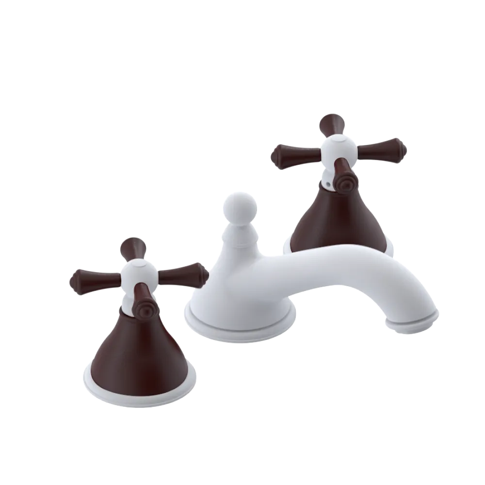 Rubinet Widespread Lav. Set. (less drain) Matt White