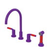 Rubinet Widespread Kitchen Set with Hand Spray Purple Haze
