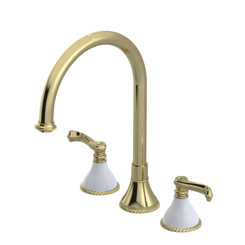 Rubinet Widespread Kitchen Set Gold