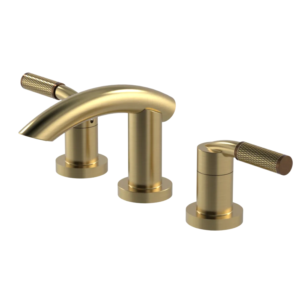 Rubinet Widespread Lav. Set. (less drain) Satin Brass