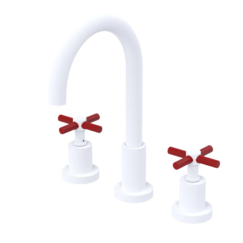 Rubinet Widespread Kitchen Set with LaSalle Spout Matt White