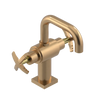 Rubinet Single Hole Dual Handle Lav. Set. with Genesis spout (less drain) Satin Gold