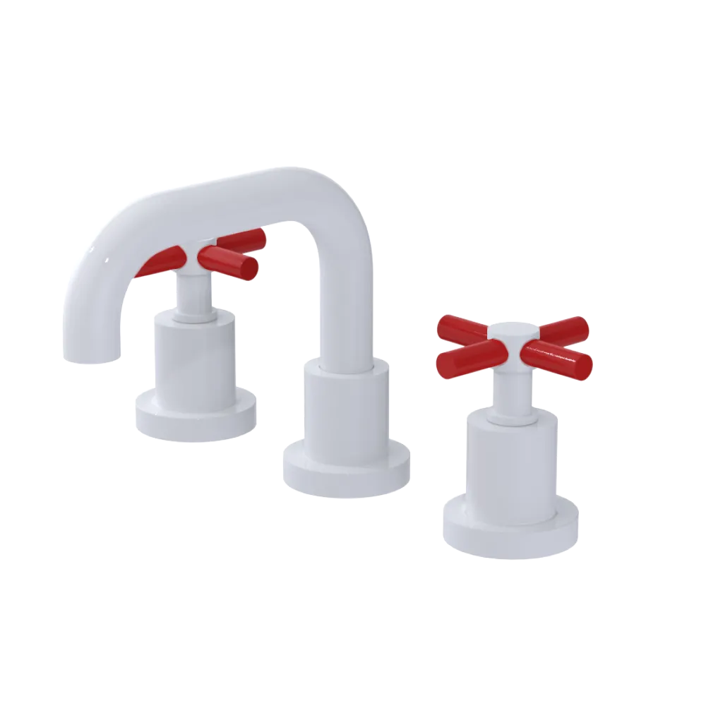 Rubinet Widespread Lav. Set. (less drain) White