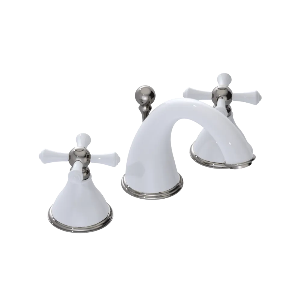 Rubinet Widespread Lav. Set. (less drain) White