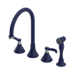 Rubinet Widespread Kitchen Set with Hand Spray Midnight Blue