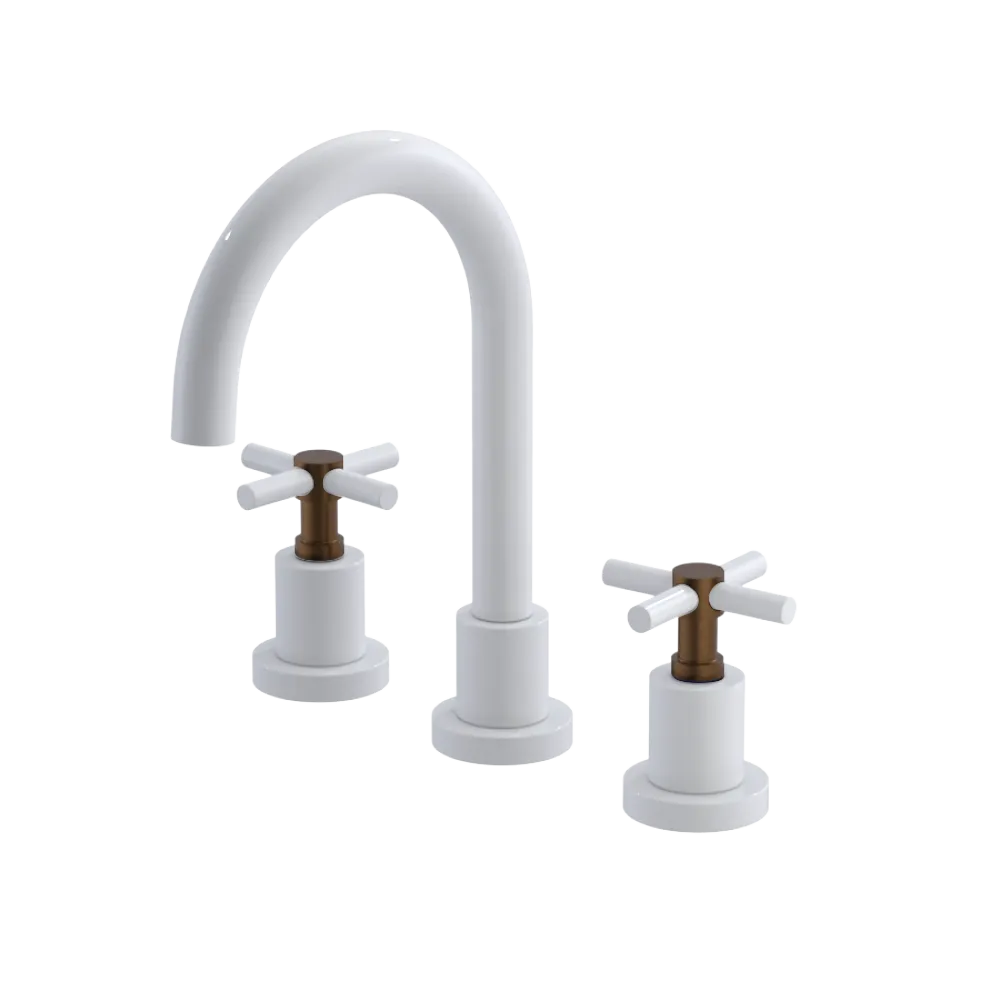 Rubinet Widespread Lav. Set. (less drain) White