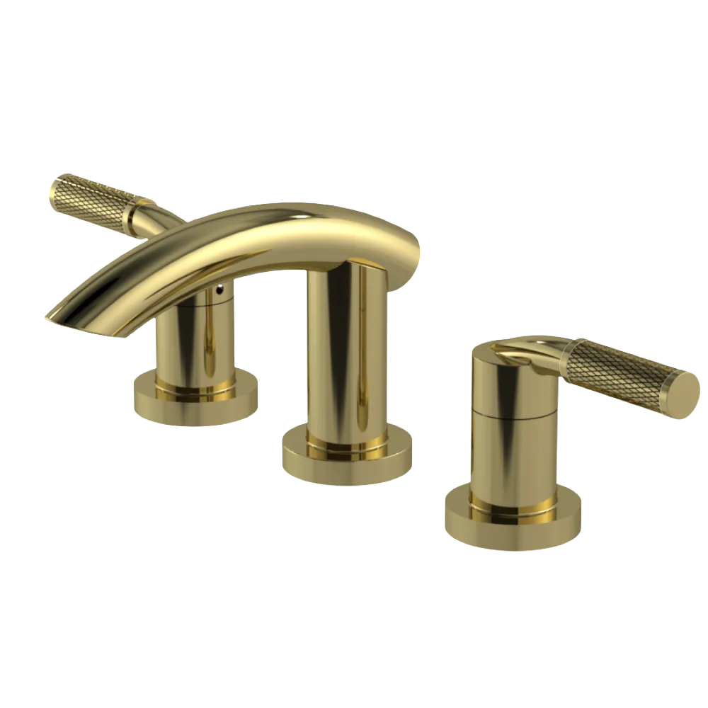 Rubinet Widespread Lav. Set. (less drain) Natural Brass